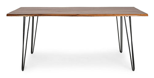 Masa din lemn de salcam si metal Barrow Natural / Negru, L180xl90xH77 cm (1)