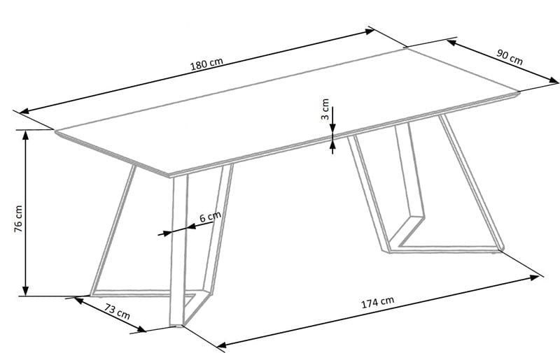 Masa din MDF si metal, Calgarino Nuc Rustic / Negru, L180xl90xh76 cm (11)