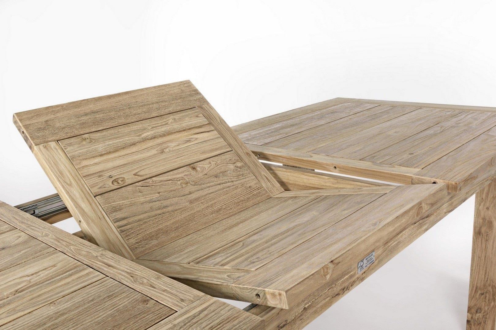 Masa extensibila de gradina / terasa din lemn de tec reciclat, Montevideo Natural, L200-260xl100xH78 cm (6)