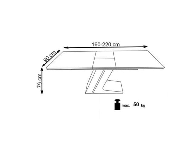 Masa extensibila din MDF si metal Fergal Stejar / Negru, L160-220xl90xH75 cm (15)