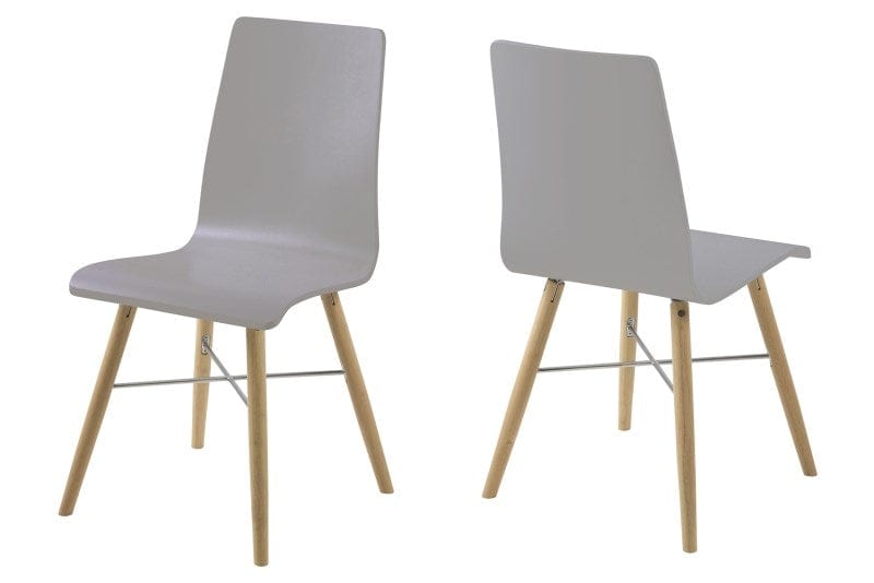 Set 4 scaune din plastic si lemn Milton Grey