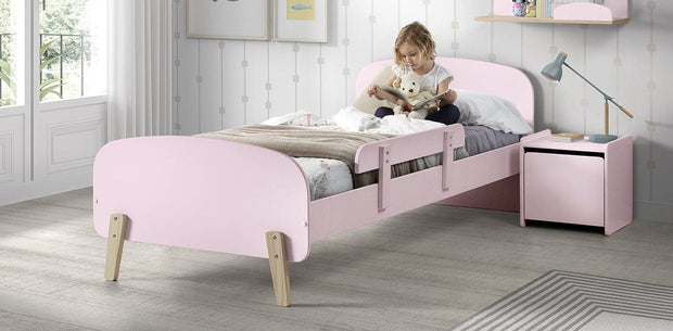 Noptiera din lemn de pin si MDF cu 1 usa, pentru copii Kiddy Roz, l40xA36xH40 cm (1)