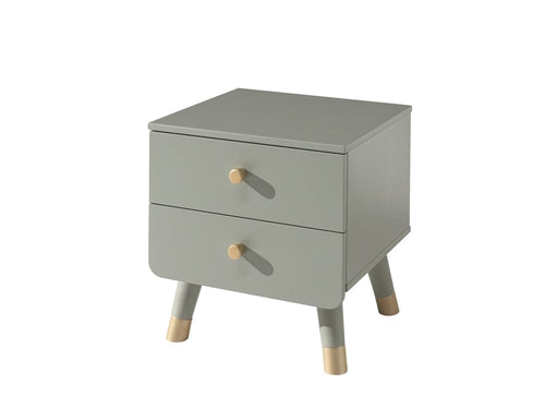 Noptiera din lemn de pin si MDF, cu 2 sertare pentru copii Billy Verde Olive, l43,2xA40xH45,2 cm