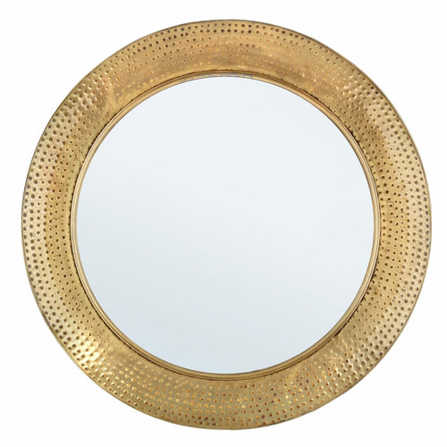 Oglinda decorativa cu rama metalica, Adara Round Antichizat, Ø80 cm & BIZZZT-MIRROR-ADARA