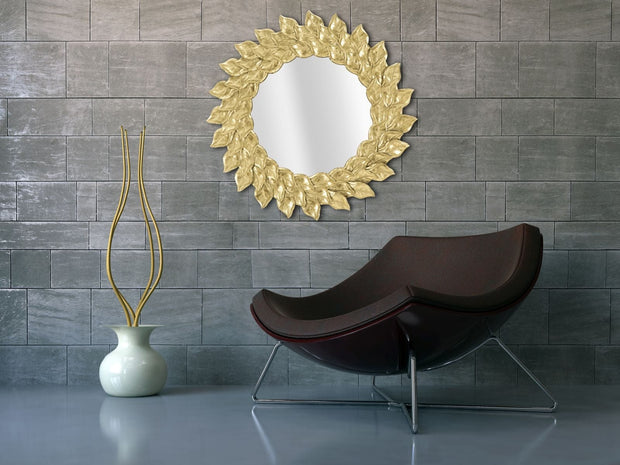 Oglinda decorativa din metal  Petal Auriu, Ø73 cm (6)