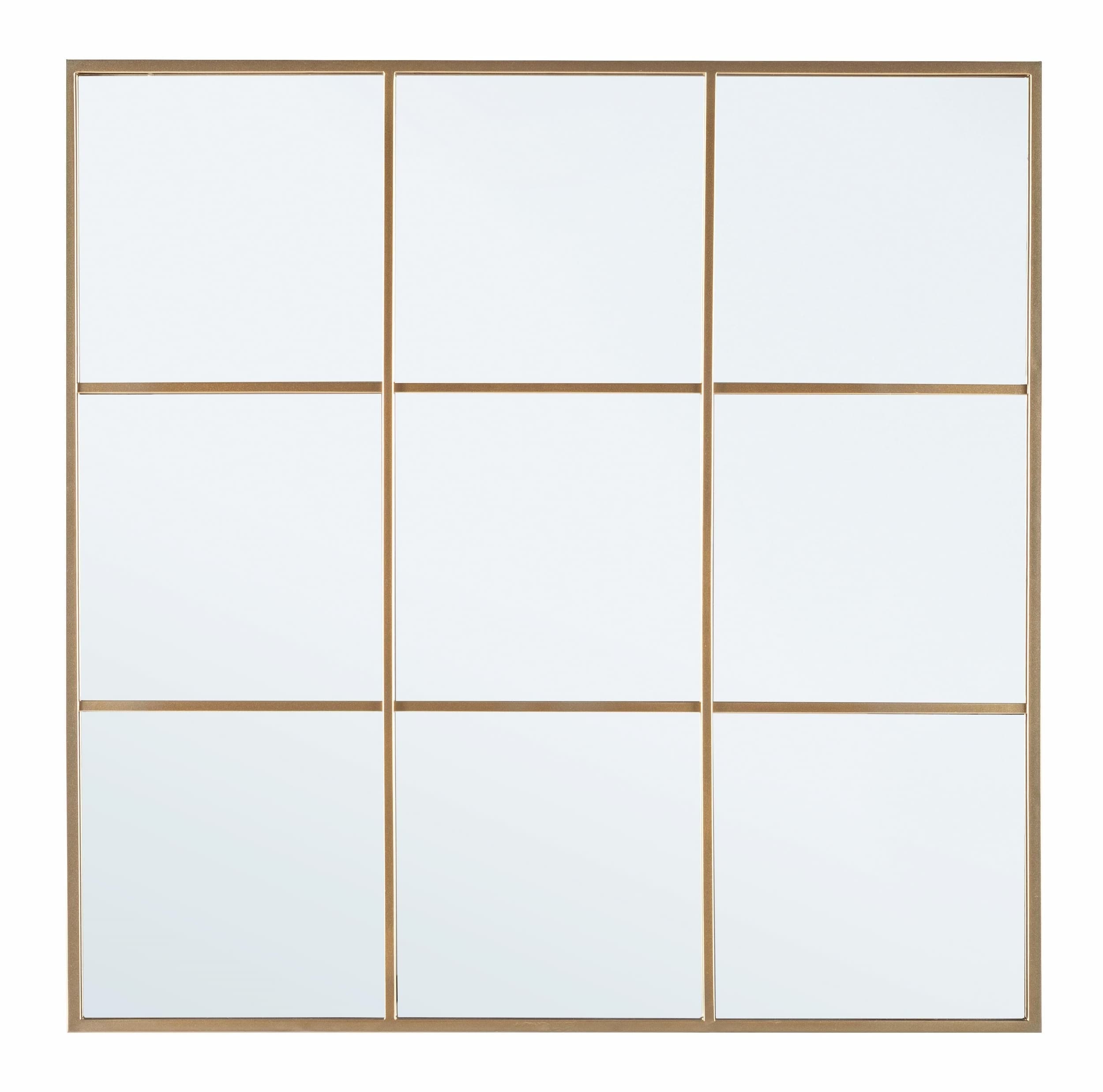 Oglinda decorativa din metal si MDF, Nucleos Square, l90xH90 cm (1) & BIZZZT-MIRROR-NUCLEOS-SQUARE