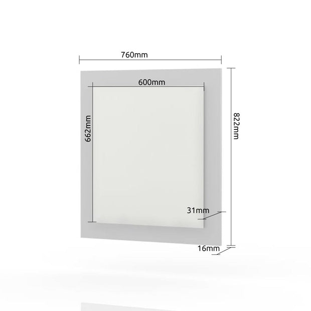 Oglinda decorativa cu rama din pal si LED inclus, Avis OG Alb, l76xH82 cm (6)