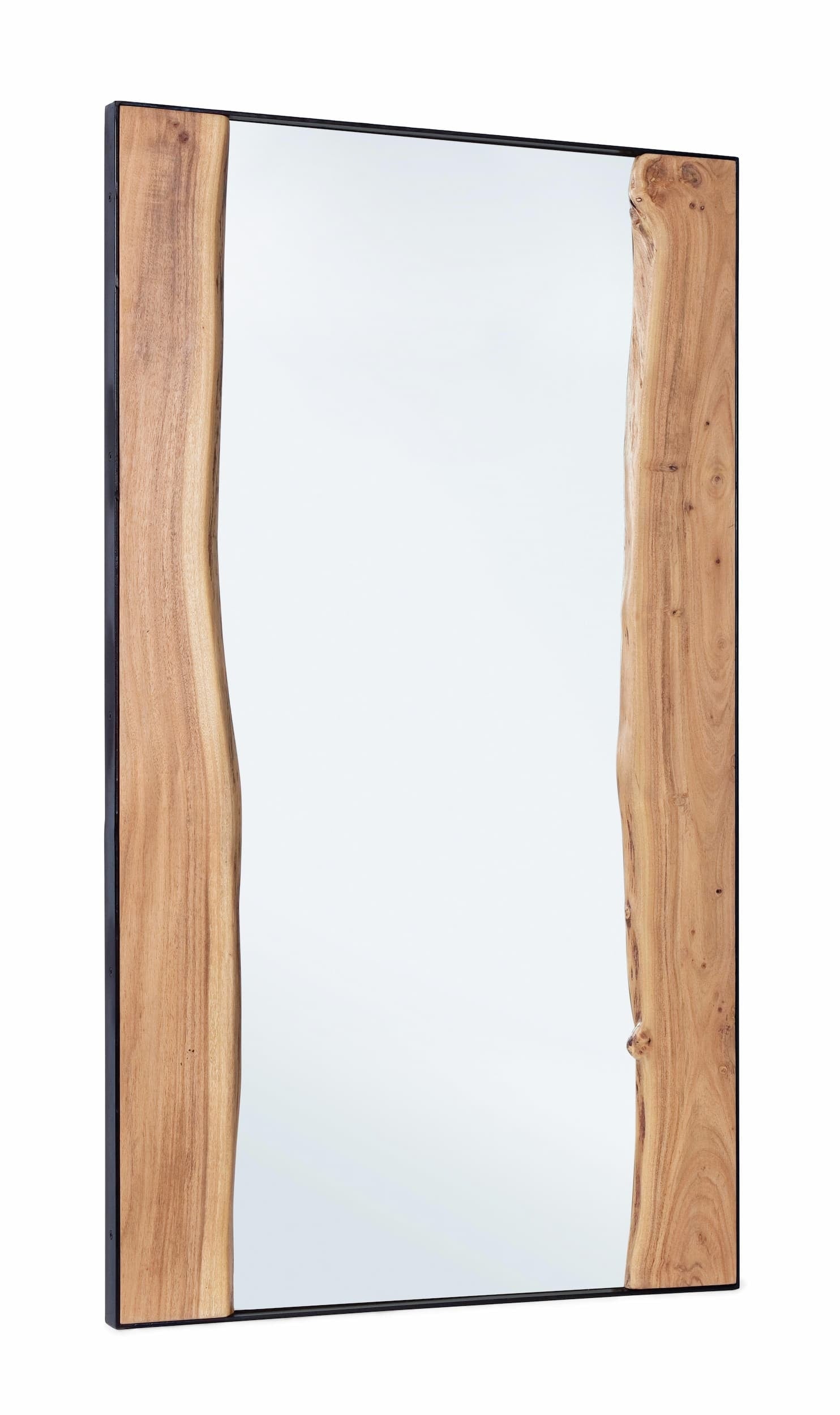 Oglinda decorativa din lemn si metal, Artur Natural / Negru, l140xH80 cm (1)