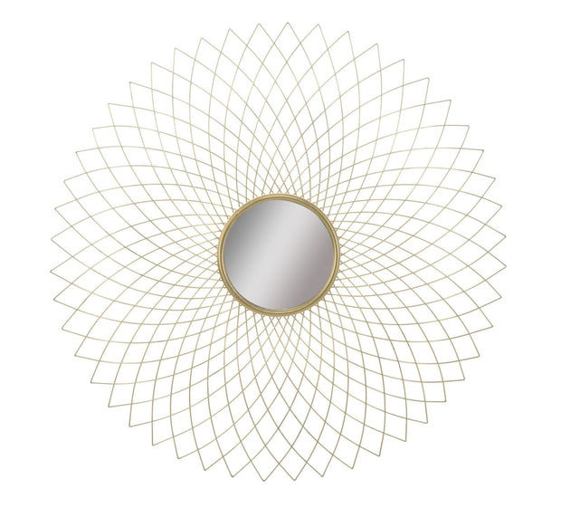 Oglinda decorativa din metal Eclipse Auriu, Ø99,5 cm