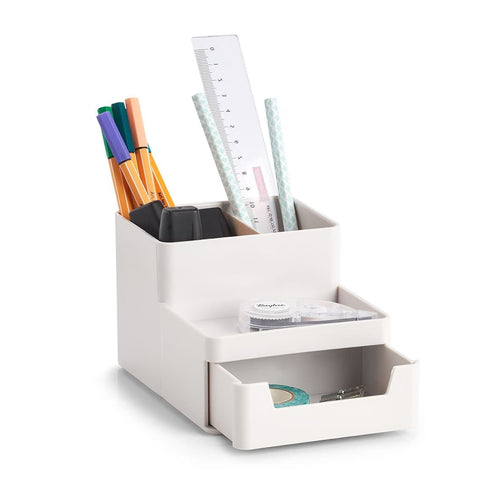 Organizator pentru birou, din plastic, Free Alb, l15,5xA11,2xH9,5 cm