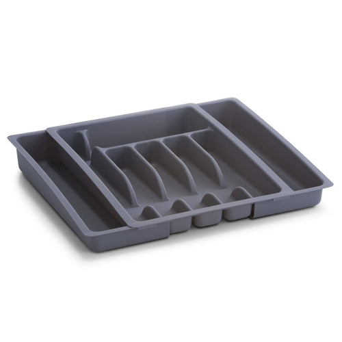 Zeller Organizator pentru tacamuri, din plastic, Tray Gri, 6-8 compartimente, L29-48xl38xH6,5 cm