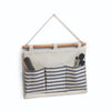 Organizator textil de perete cu 3 compartimente, Stripes Alb / Bleumarin, l35xH25 cm (2)