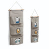 Organizator textil de perete pentru copii, cu 3 compartimente, Animals Large Gri, l20xH60 cm (2)