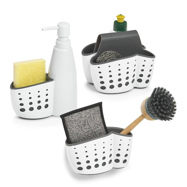 Organizator dublu din plastic, pentru produse de curatenie, Sink Alb, l14,5xA13,5xH12,5 cm (3)