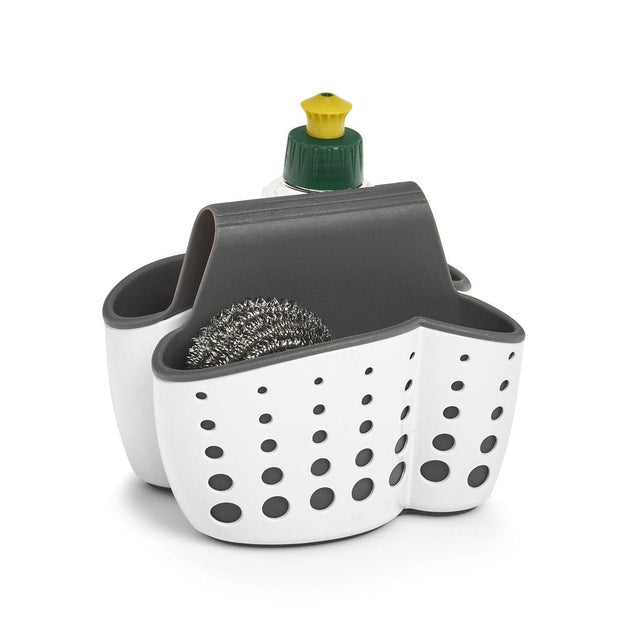 Organizator dublu din plastic, pentru produse de curatenie, Sink Alb, l14,5xA13,5xH12,5 cm (1)