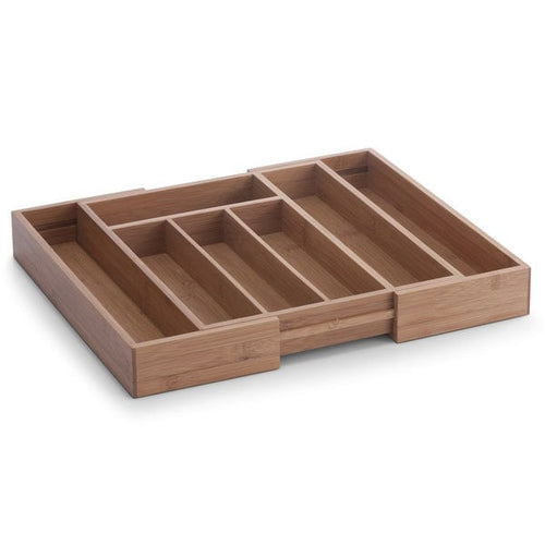 Organizator pentru tacamuri, cu 5-7 compartimente, din bambus, Cutlery Natural, l29-40xA33,5xH5 cm