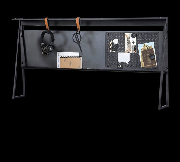 Panou multifunctional cu Memo Board, pentru tineret Dark Metal Black / Graphite, l114xA16xH66 cm