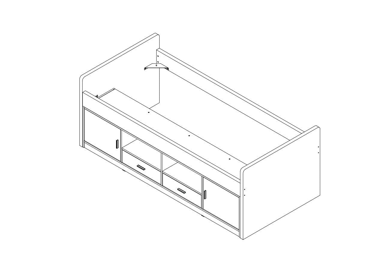 Pat din pal pentru copii Bonny Capitan Alb, 200 x 90 cm (2)