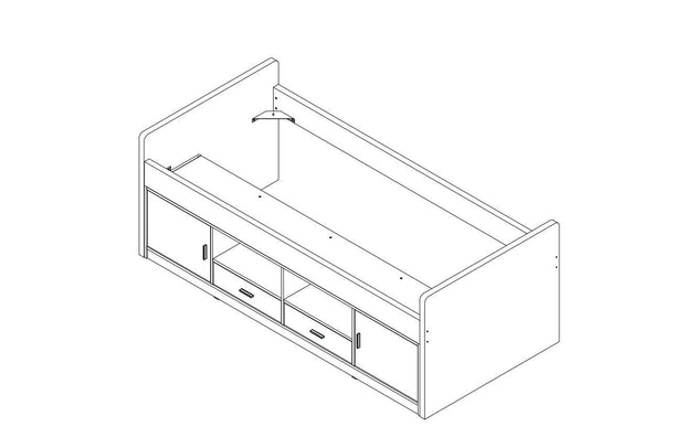 Pat din pal pentru copii Bonny Capitan Alb, 200 x 90 cm (2)