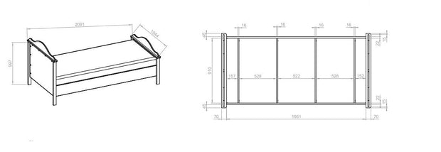 Lenart Pat din pal pentru copii si tineret, Luna 08 Alb / Roz, Saltea Inclusa, 200 x 90 cm