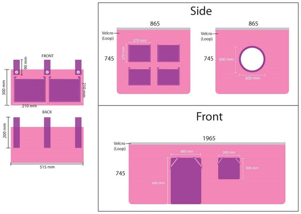 Vipack 200 x 90 cm Pat etajat din lemn de pin, cu spatiu de joaca pentru copii Pino Bella Pink Natural, 200 x 90 cm