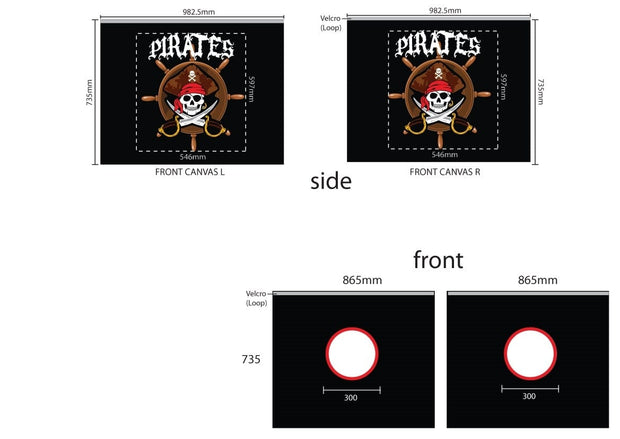 Vipack 200 x 90 cm Pat etajat din lemn de pin, cu spatiu de joaca pentru copii Pino Pirates Alb, 200 x 90 cm