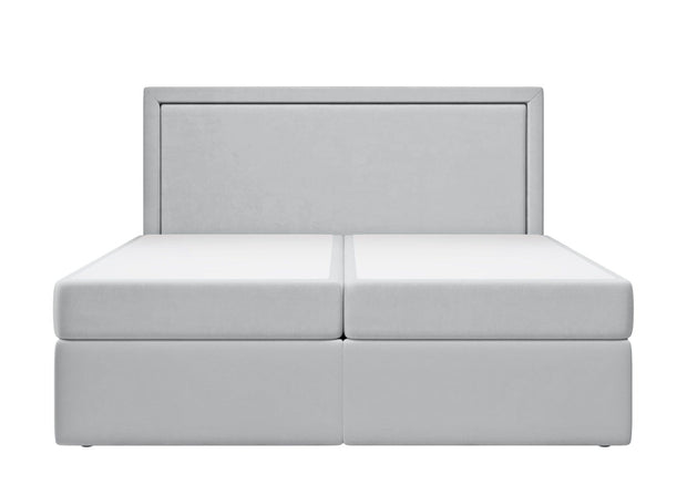 Pat rabatabil cu lada de depozitare, tapitat cu stofa Tribecca Boxspring Velvet Urban Grey, topper Visco inclus, 200 x 160 cm (1)