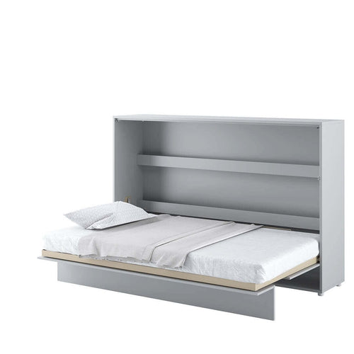 Lenart Pat rabatabil pe perete, cu mecanism pneumatic si somiera inclusa, Bed Concept Horizontal Gri Mat, 200 x 120 cm