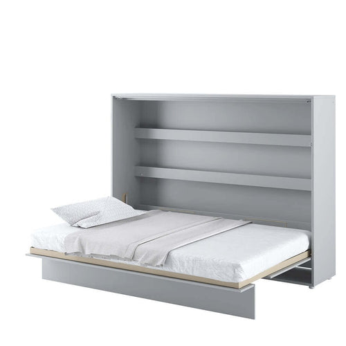 Lenart Pat rabatabil pe perete, cu mecanism pneumatic si somiera inclusa, Bed Concept Horizontal Gri Mat, 200 x 140 cm