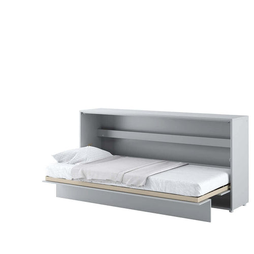 Lenart Pat rabatabil pe perete, cu mecanism pneumatic si somiera inclusa, Bed Concept Horizontal Gri Mat, 200 x 90 cm