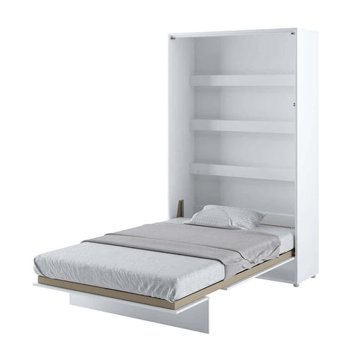 Lenart Pat rabatabil pe perete, cu mecanism pneumatic si somiera inclusa, Bed Concept Vertical Alb Lucios, 200 x 120 cm