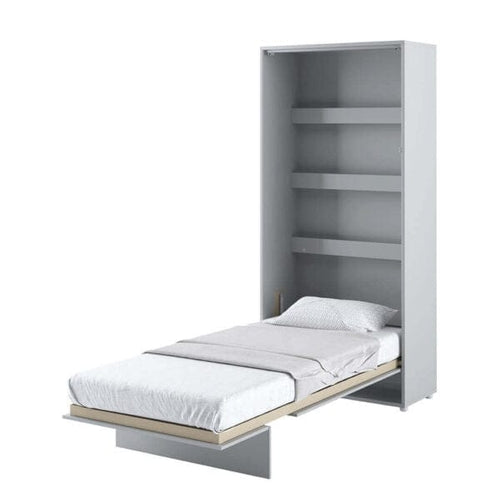 Lenart Pat rabatabil pe perete, cu mecanism pneumatic si somiera inclusa, Bed Concept Vertical Gri Mat, 200 x 90 cm