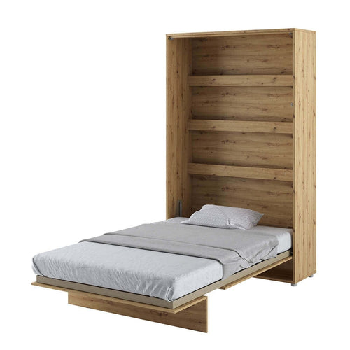 Lenart Pat rabatabil pe perete, cu mecanism pneumatic si somiera inclusa, Bed Concept Vertical Stejar Artisan, 200 x 120 cm