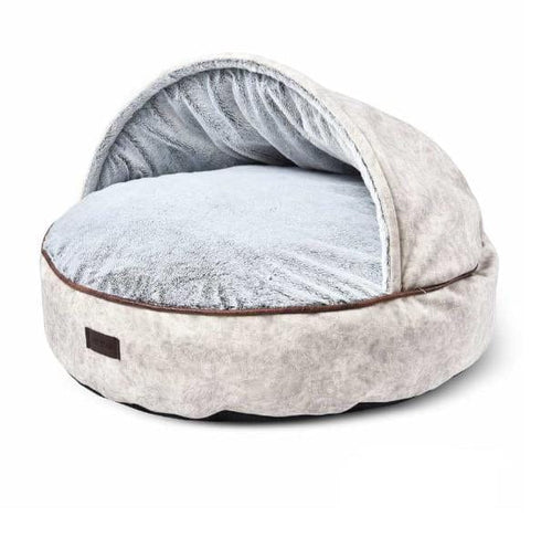 Tianyuan Pet Pat rotund pentru animale de companie, Cozy Gri deschis / Bej deschis, Ø65xH40 cm