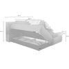 BlackRedWhite Pat tapitat cu stofa si lada de depozitare Brens 1 Boxspring Gri deschis, topper inclus, 200 x 180 cm