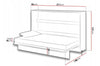Pat rabatabil pe perete, cu mecanism pneumatic si somiera inclusa, Bed Concept Horizontal Alb Mat, 200 x 120 cm (3)