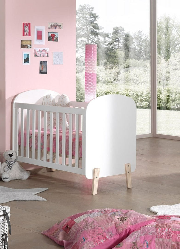 Patut din lemn de pin si MDF, pentru bebe Kiddy Alb, 120 x 60 cm