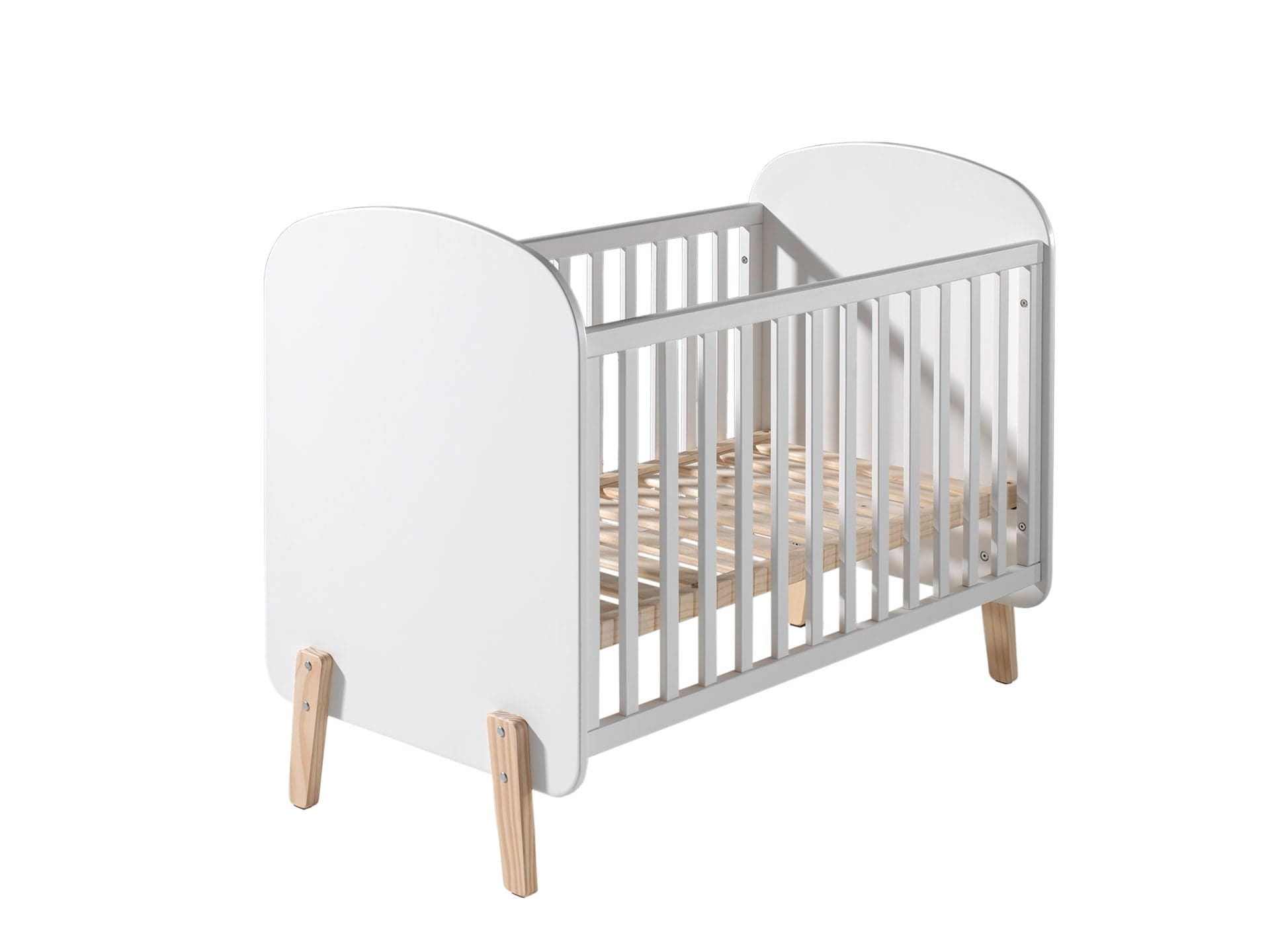 Patut din lemn de pin si MDF, pentru bebe Kiddy Alb, 120 x 60 cm (3)