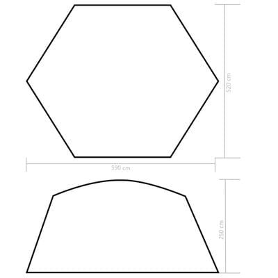 Pavilion pentru piscina, Sky Medium Albastru, L590xl520xH250 cm (6)