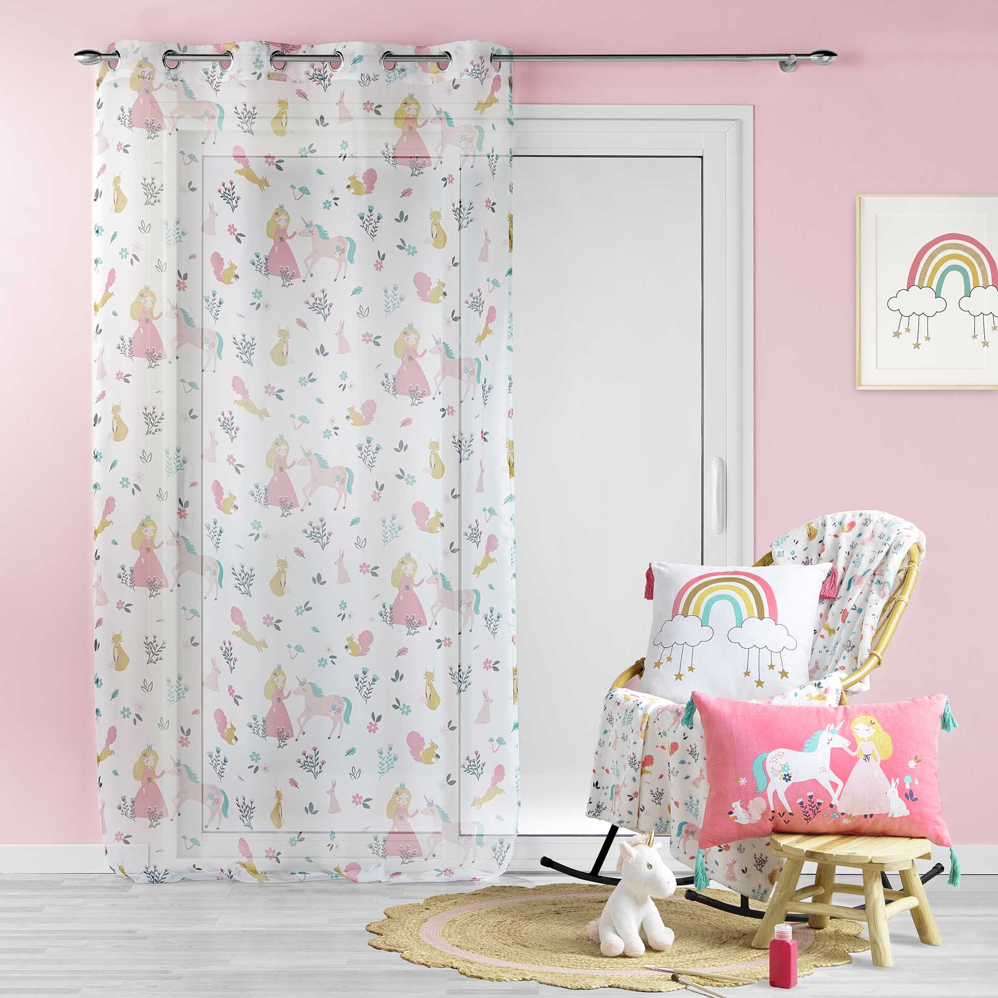 Perdea Princesse Licorne Alb, 140 x 240 cm (2)