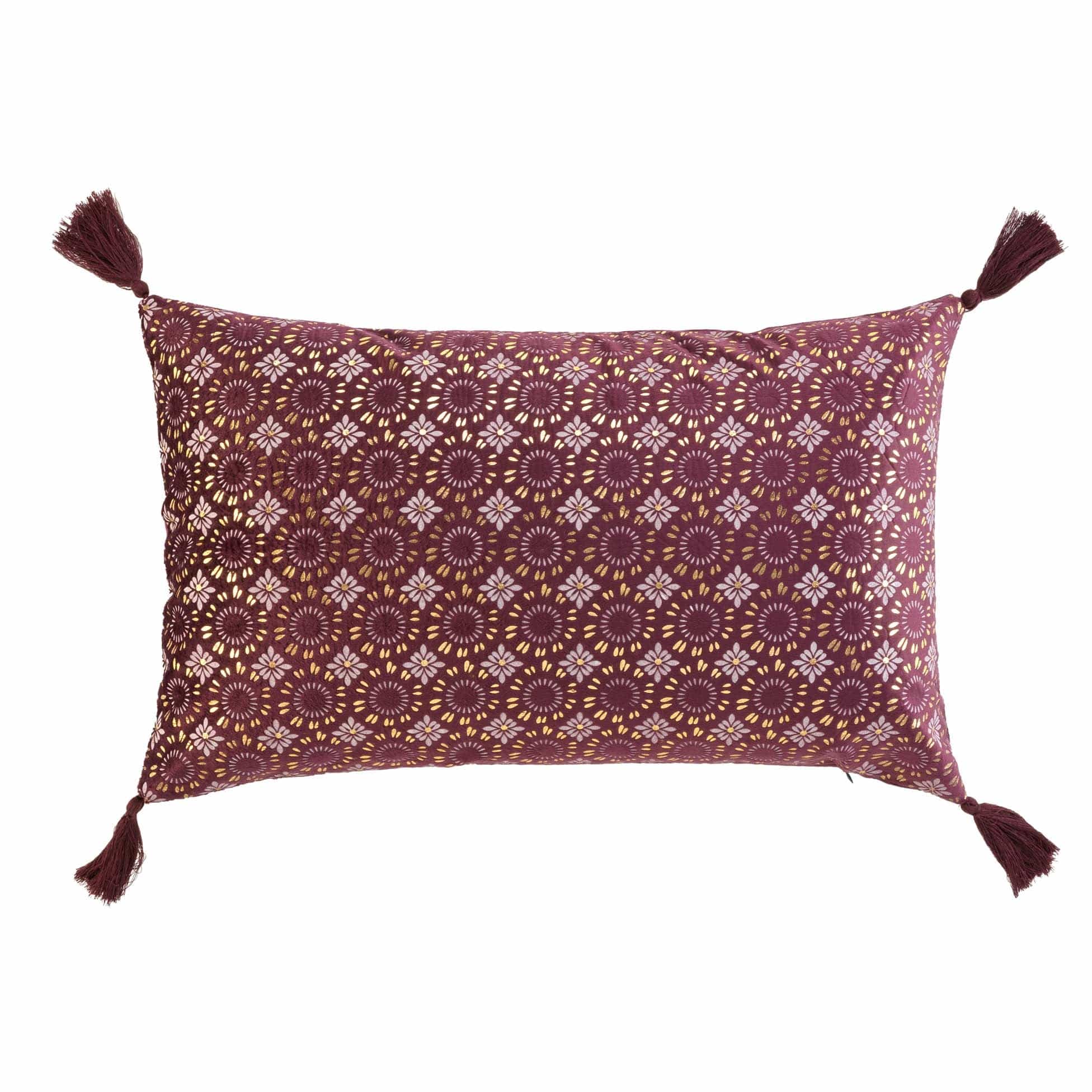 Perna decorativa cu husa detasabila, Silene Bordeaux, 30 x 50 cm