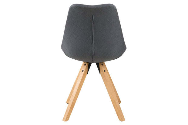 Set 2 scaune tapitate cu stofa si picioare din lemn Dima Gri Inchis / Stejar, l48,5xA55xH85 cm (3)