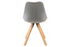 Set 2 scaune tapitate cu stofa si picioare din lemn Dima Gri Deschis / Stejar, l48,5xA55xH85 cm (2)