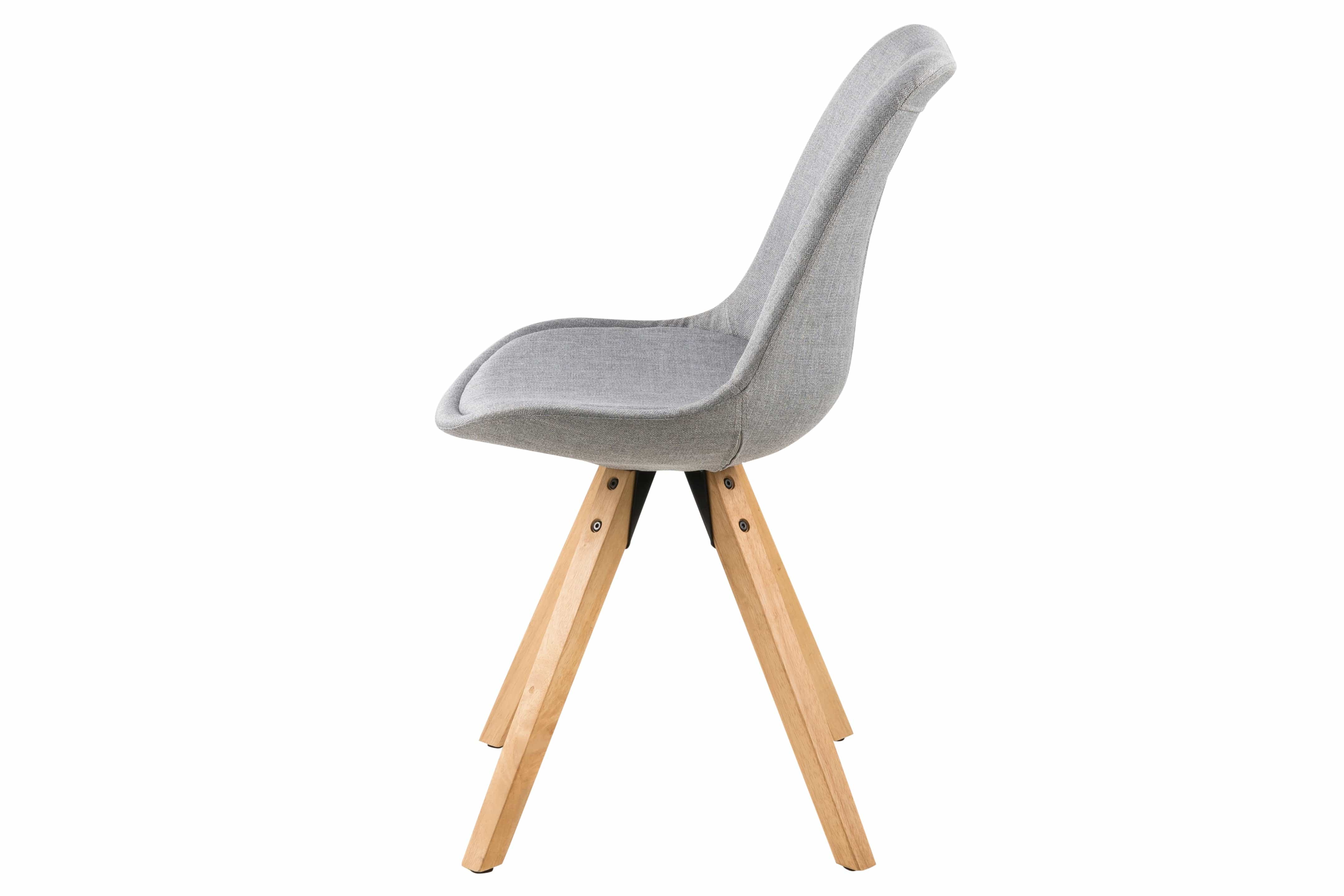 Set 2 scaune tapitate cu stofa si picioare din lemn Dima Gri Deschis / Stejar, l48,5xA55xH85 cm (3)
