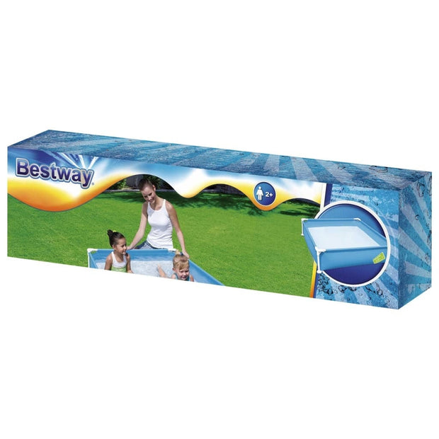 Piscina cu cadru metalic pentru copii, Bestway My First Square Albastru, L122xl122xH30,5 cm (2)