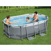 Piscina cu cadru metalic si 3 accesorii incluse, Bestway Power Steel Oval Gri, L305xl200xH84 cm