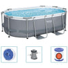 Piscina cu cadru metalic si 3 accesorii incluse, Bestway Power Steel Oval Gri, L305xl200xH84 cm (1)