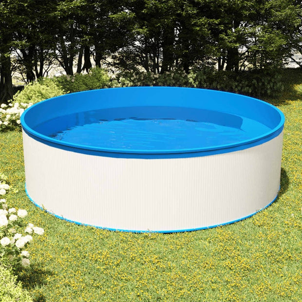 Piscina cu valuri, skimmer suspendat cu pompa inclus, Splasher Albastru / Alb, Ø350xH90 cm (1)