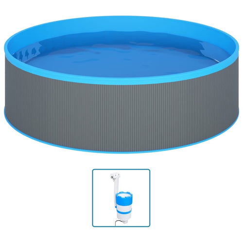 VidaXL Piscina cu valuri, skimmer suspendat cu pompa inclus, Splasher Albastru / Gri, Ø350xH90 cm