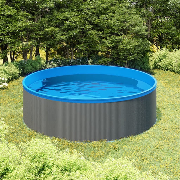 Piscina cu valuri, skimmer suspendat cu pompa inclus, Splasher Albastru / Gri, Ø350xH90 cm (1)